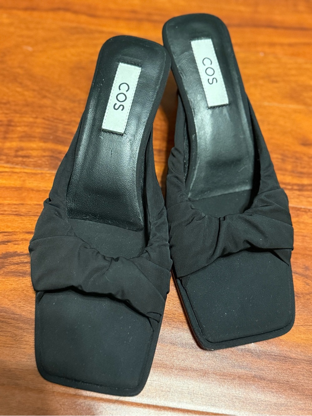 COS Black Knotted Square-Toe Slip-On Mules